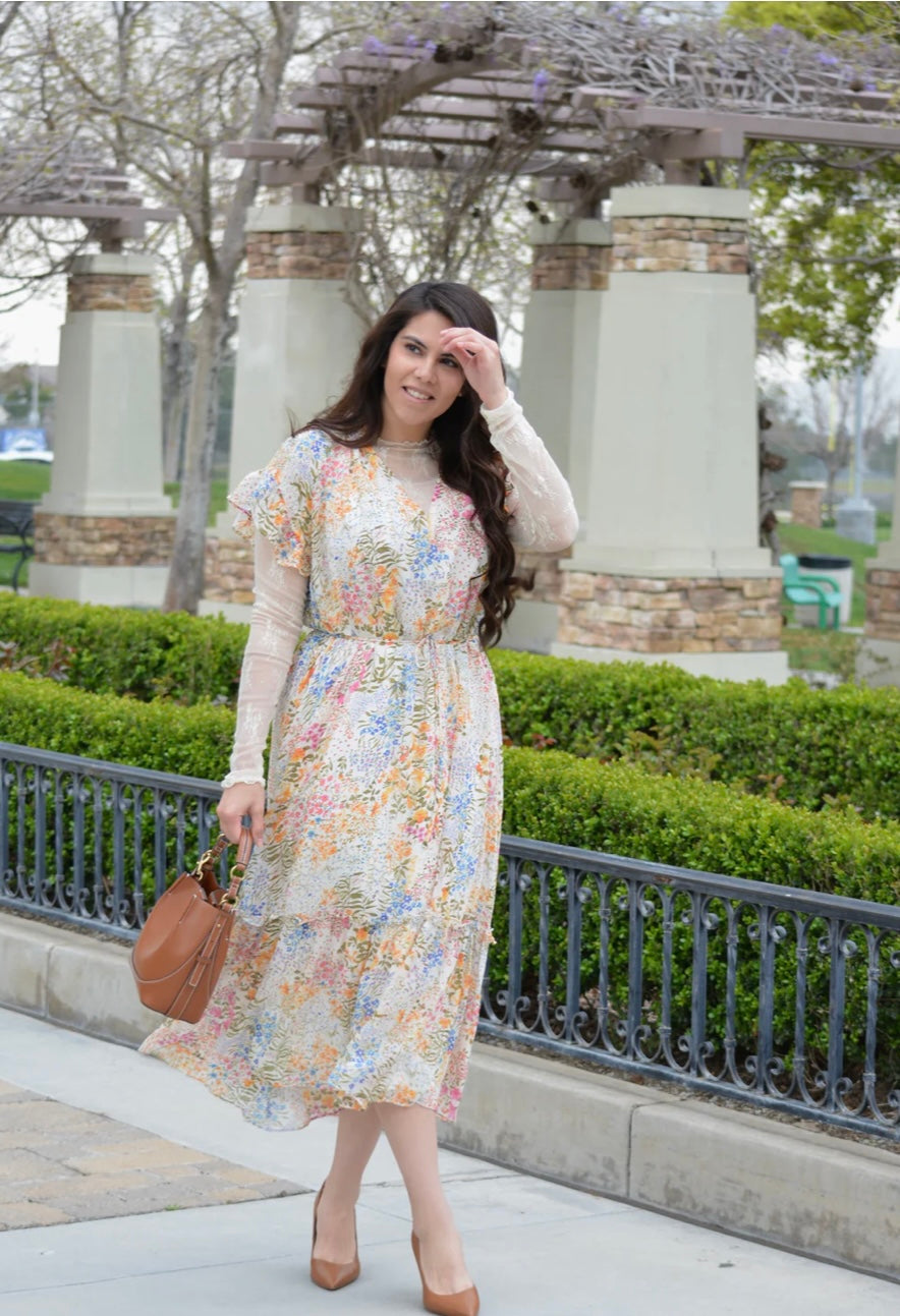 LUCY FLORAL MIDI DRESS