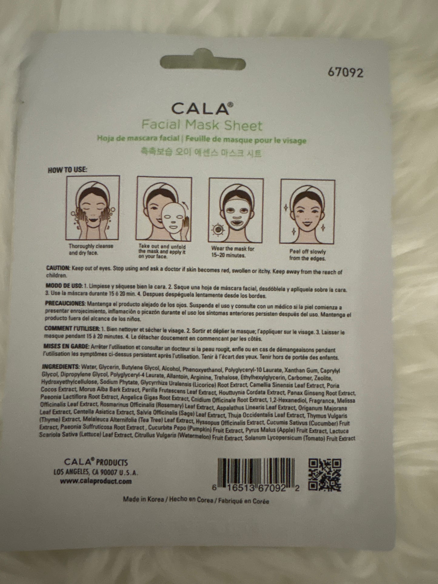 Mascarilla de esencia de pepino