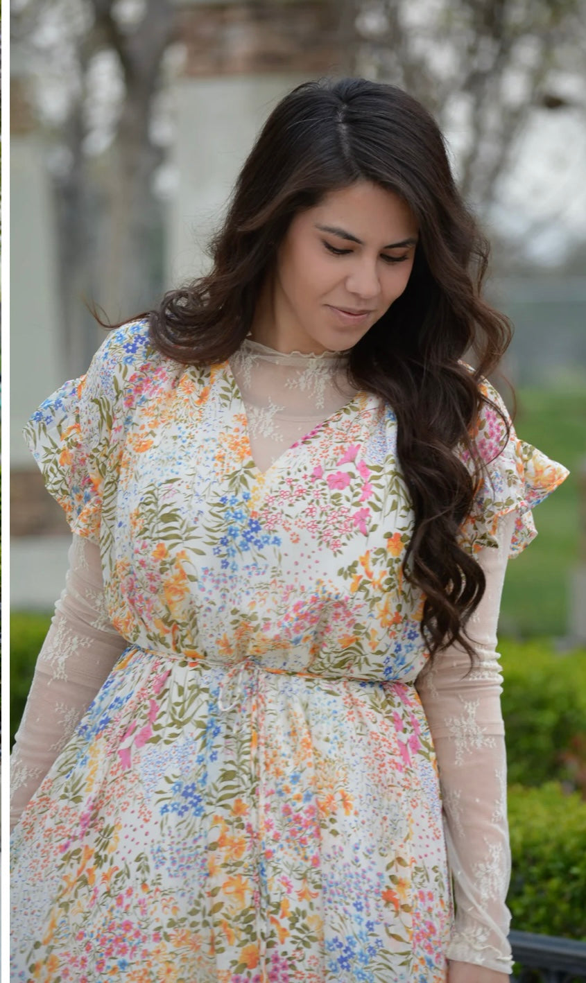 LUCY FLORAL MIDI DRESS