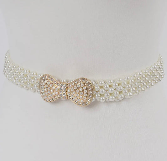 Cinturon De Perlas Blanco