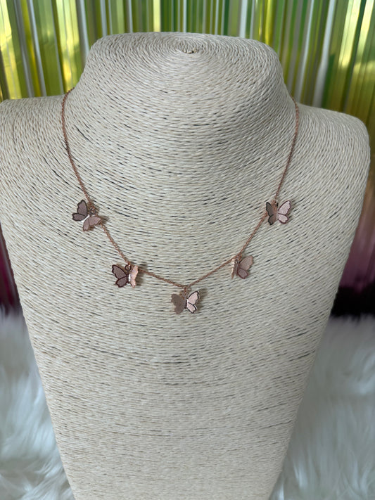 Cadena en Mariposas En Oro